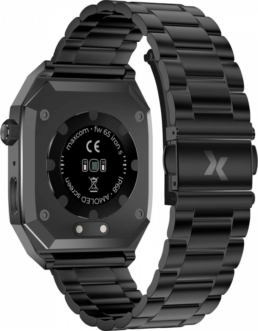 Smartwatch Maxcom FW65 Iron S, 1.91", AMOLED, 128 MB, Bluetooth, Grafit, Set me 2 rripa