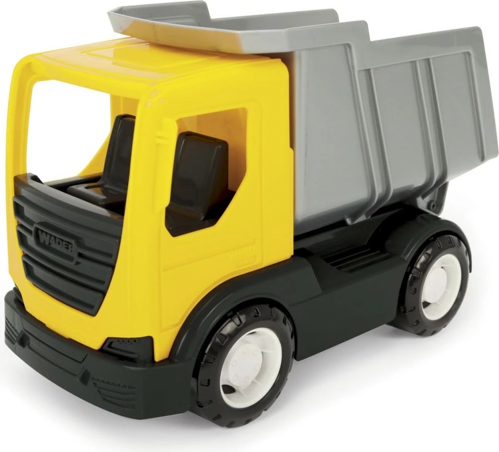 Kamion lodër Wader Tech Truck Dump Truck, plastikë, 23cm, verdhë/gri/zi