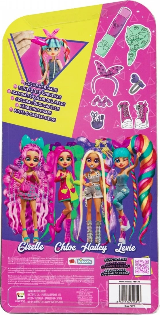 Kukull VIP Pets Hair Academy Lexie me aksesorë, 30 cm, shumëngjyrëshe
