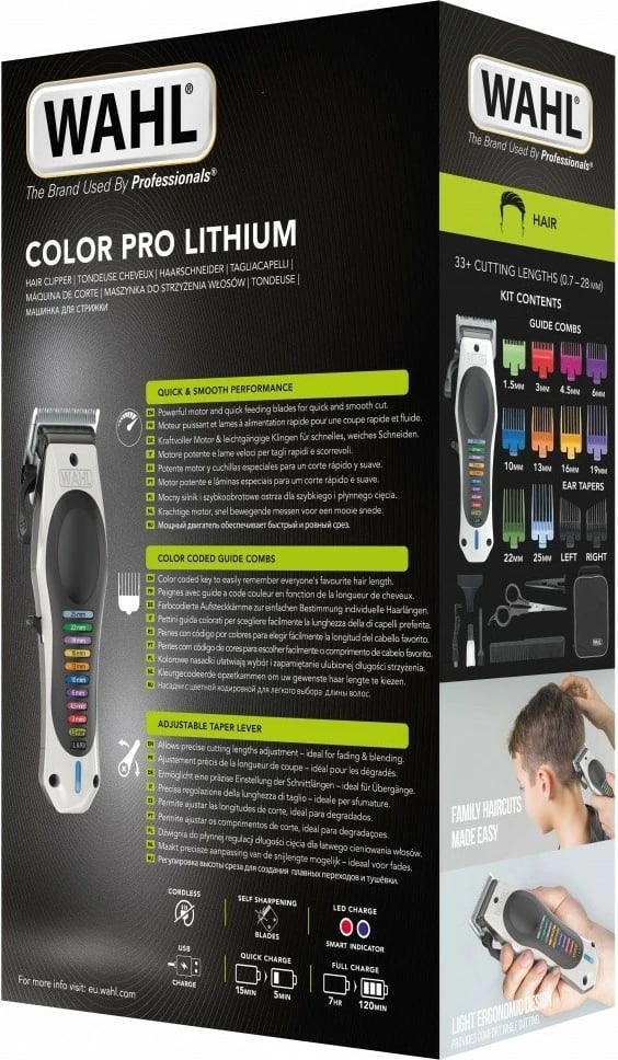 Makinë rroje flokësh Wahl COLOR PRO LITHIUM 3028048, e zezë/vjollcë