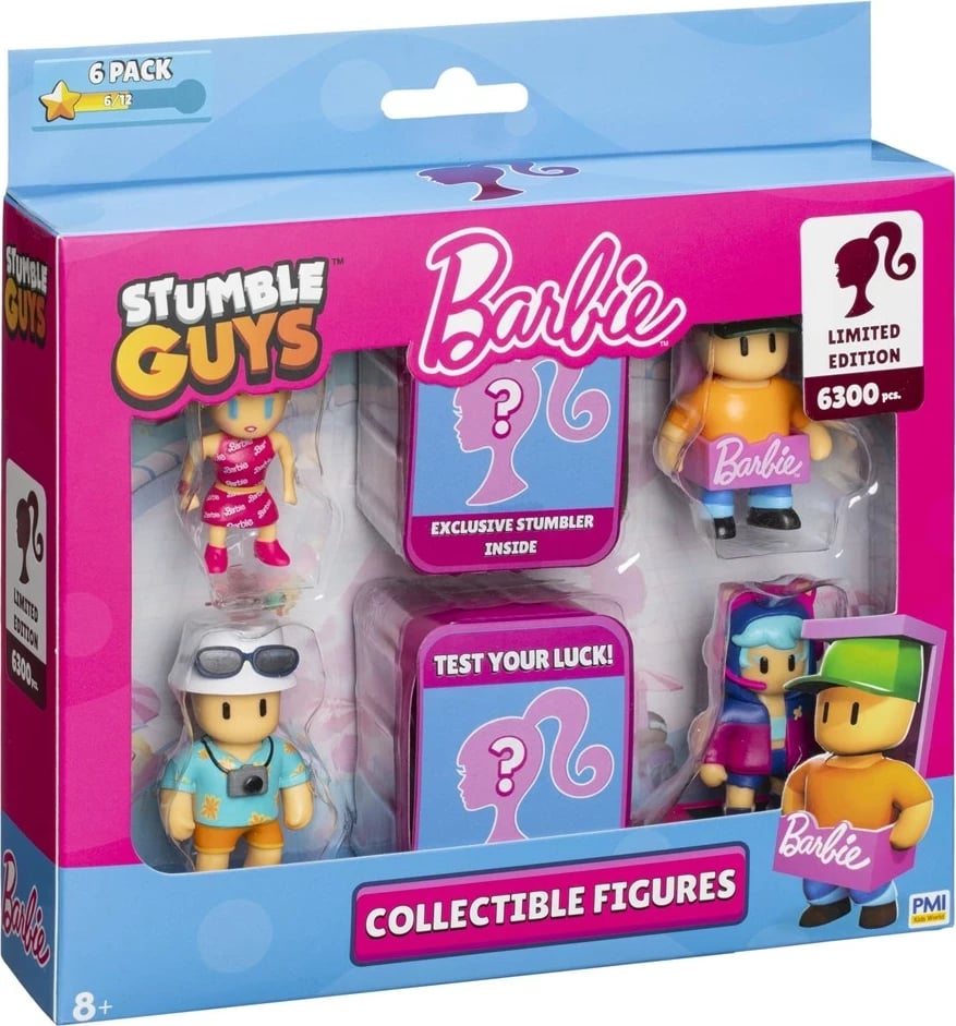 Set figurina koleksionuese Stumble Guys x Barbie Bandai SGB2060A, 6 copë, edicion i limitum