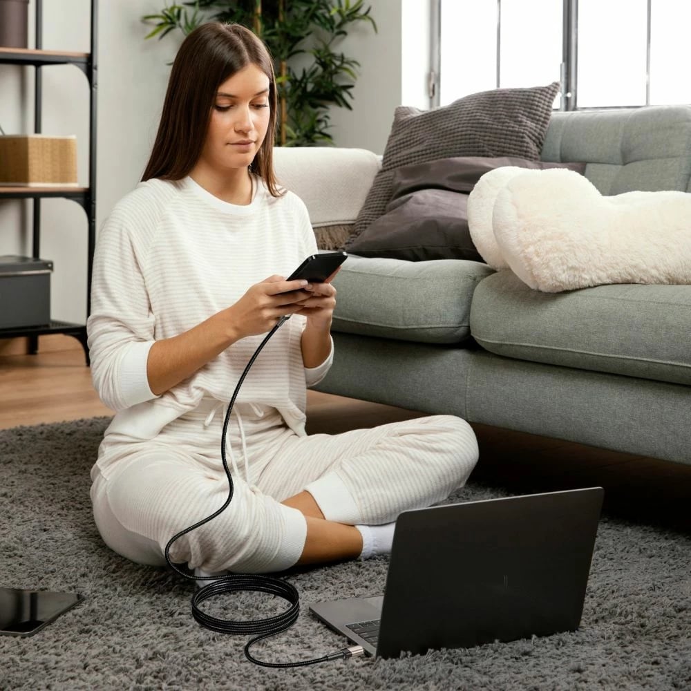 Kabllo USB-C/USB-C Tech-Protect UltraBoost Evo 1m, 100W, titanium