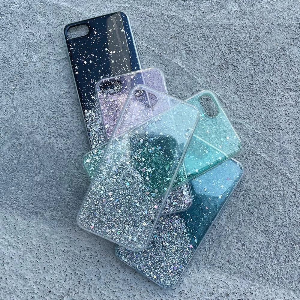 Mbështjellës Wozinsky Star Glitter Shining për Samsung Galaxy A42 5G, Transparent, Silver
