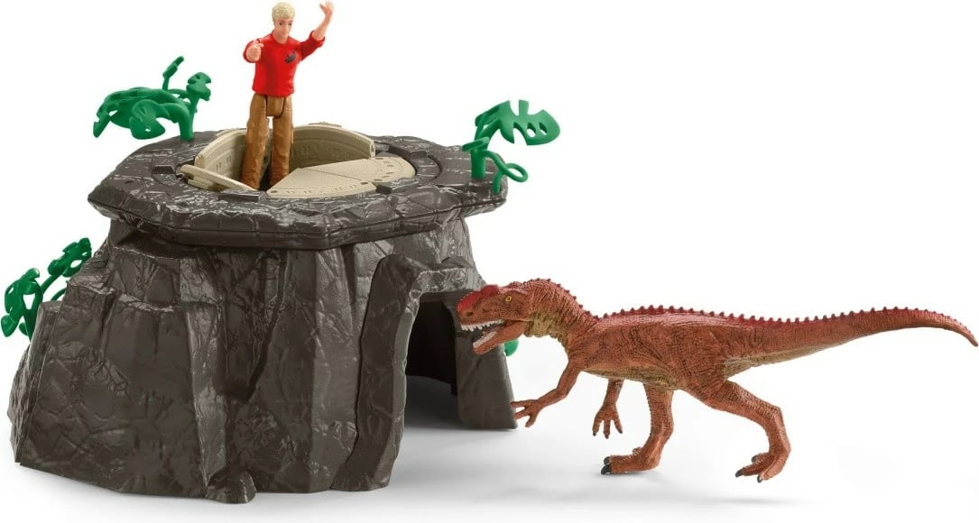 Set figurash aksion Schleich Dinosaur Temple Conquest 42656, me dinozaurë dhe tempull, shumëngjyrësh