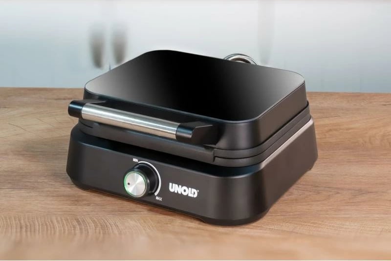 Pjekës waffle belg, Unold Brussels 48275, rregullim i pjekjes, trup kompakt, e zezë