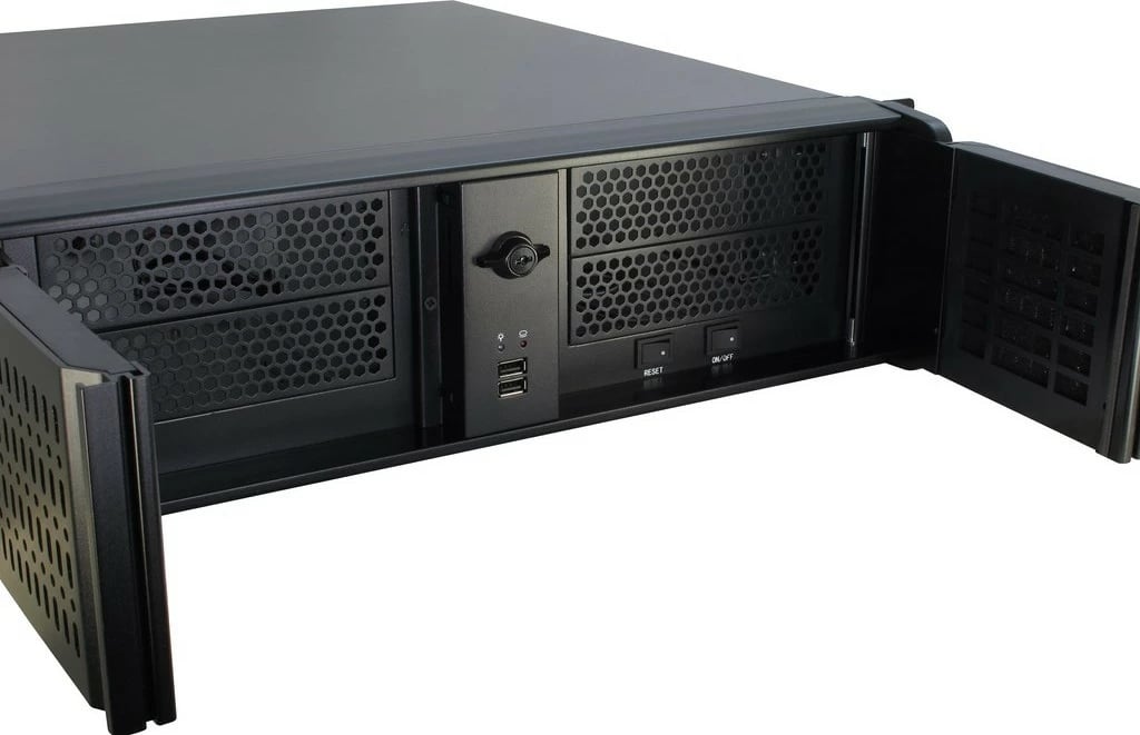 Kasë Inter-Tech IPC 3U-3098S, 19 inç, industriale, e zezë