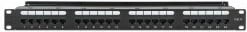 Patch panel 24x RJ45 Cat6 UTP me mbajtës kabllosh