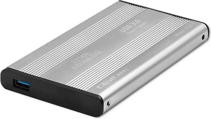 Kasë Qoltec 2.5" për HDD/SSD, USB 3.0, Argjendtë