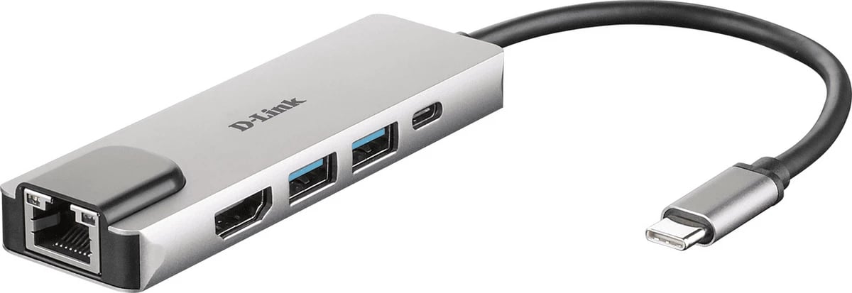 Docking station D-Link DUB-M520 USB-C me HDMI, RJ-45, 2x USB-A, USB-C, Silver/Black