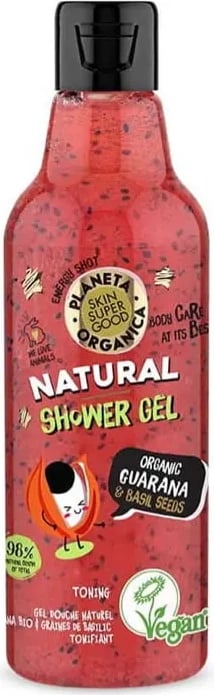 Xhel dushi unisex Natura Siberica Natural Shower Gel me guarana organike dhe fara borziloku 250ml