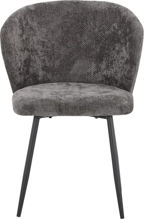 Karrige Karg, pëlhurë antracit, këmbë metalike të zeza, 57x62x80cm, set prej 2 copësh