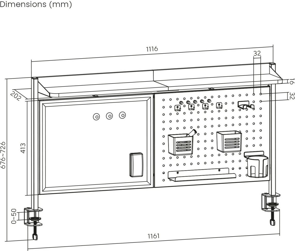 Ndarës tavoline Ergo Office ER-301B me aksesorë, i zi