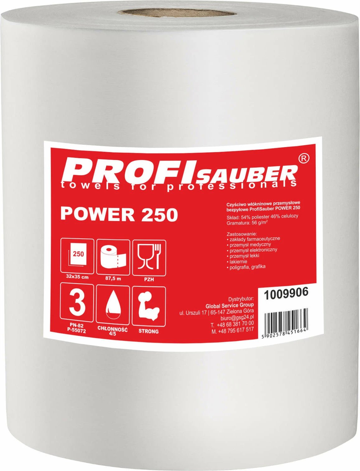 Leckë industriale pastruese Profi Sauber POWER 250, 250 fletë, e bardhë Leckë industriale pastruese Profi Sauber POWER 250, 250 fletë, e bardhë