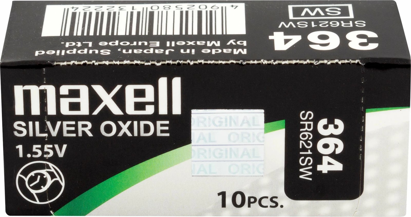 Bateri Maxell SR621SW, 1.55V, paketim 10 copë