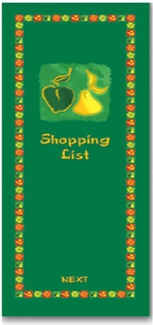Bllok shënimesh NEXT Shopping List për fruta, 10x29cm