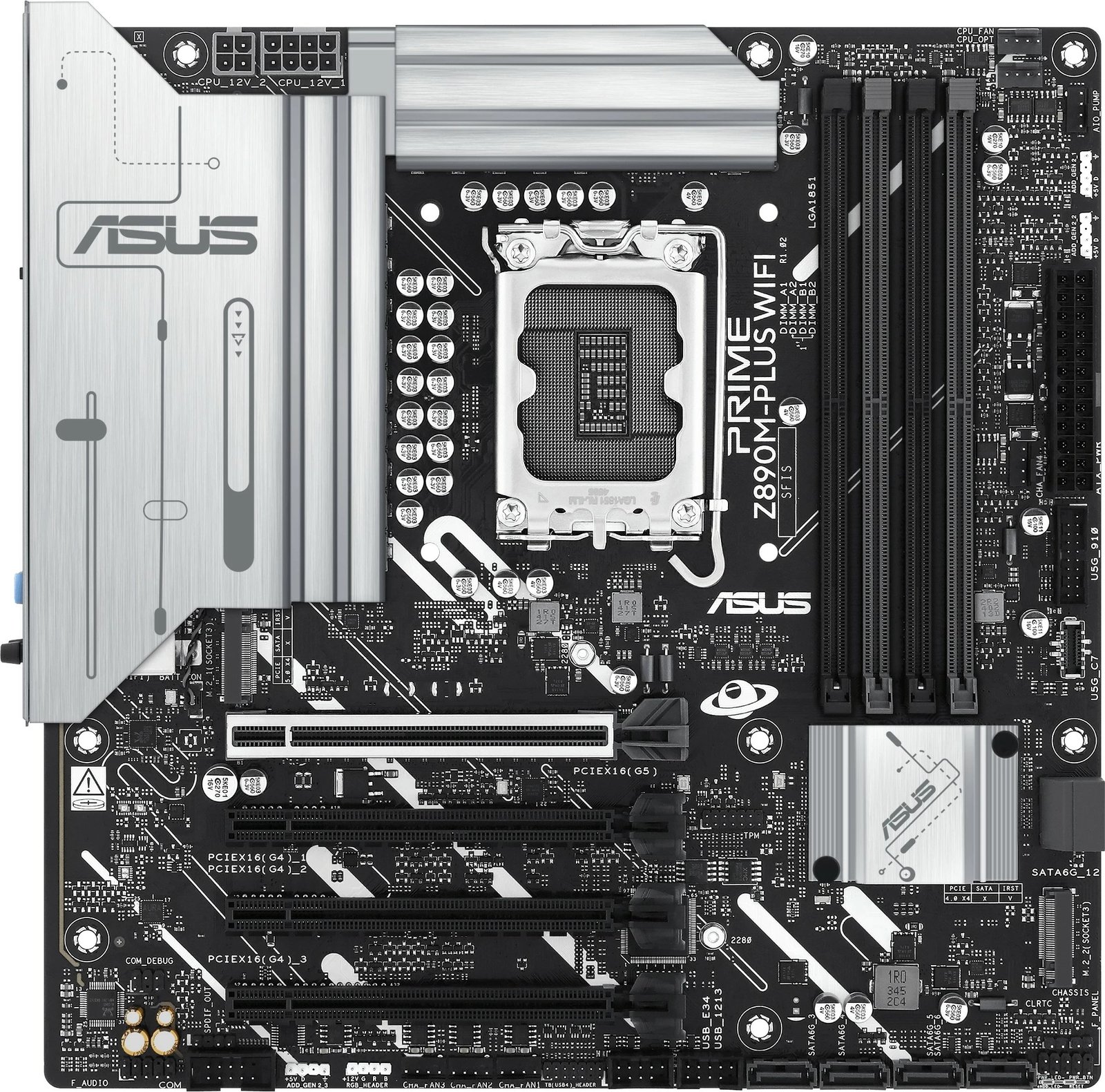 Pllakë amë ASUS PRIME Z890M-PLUS WIFI, Intel, LGA 1851, DDR5, 192 GB