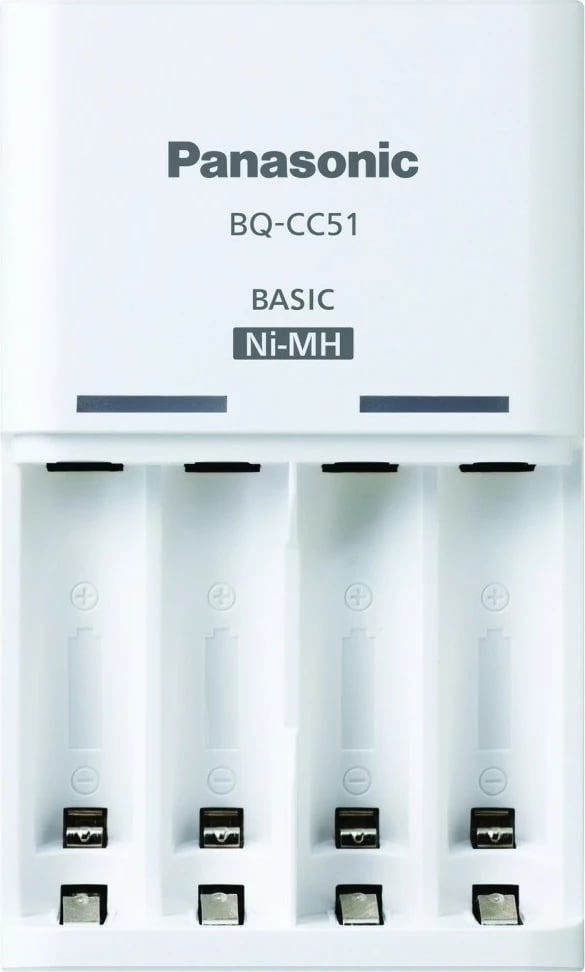 Karikues baterish Panasonic Eneloop BQCC17 me 4 bateri AA 2000 mAh, Bardhë