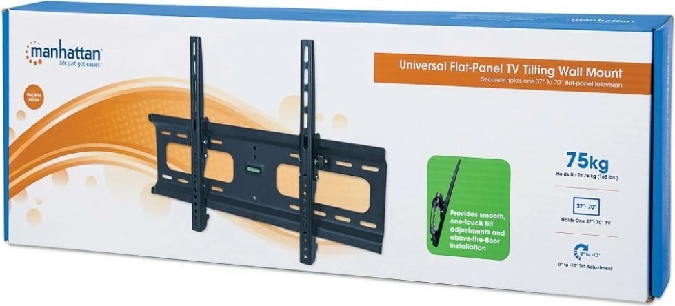 Mbajtëse muri për TV Manhattan 424752, për LED/LCD/Plazma 37-70", 75 kg, e zezë