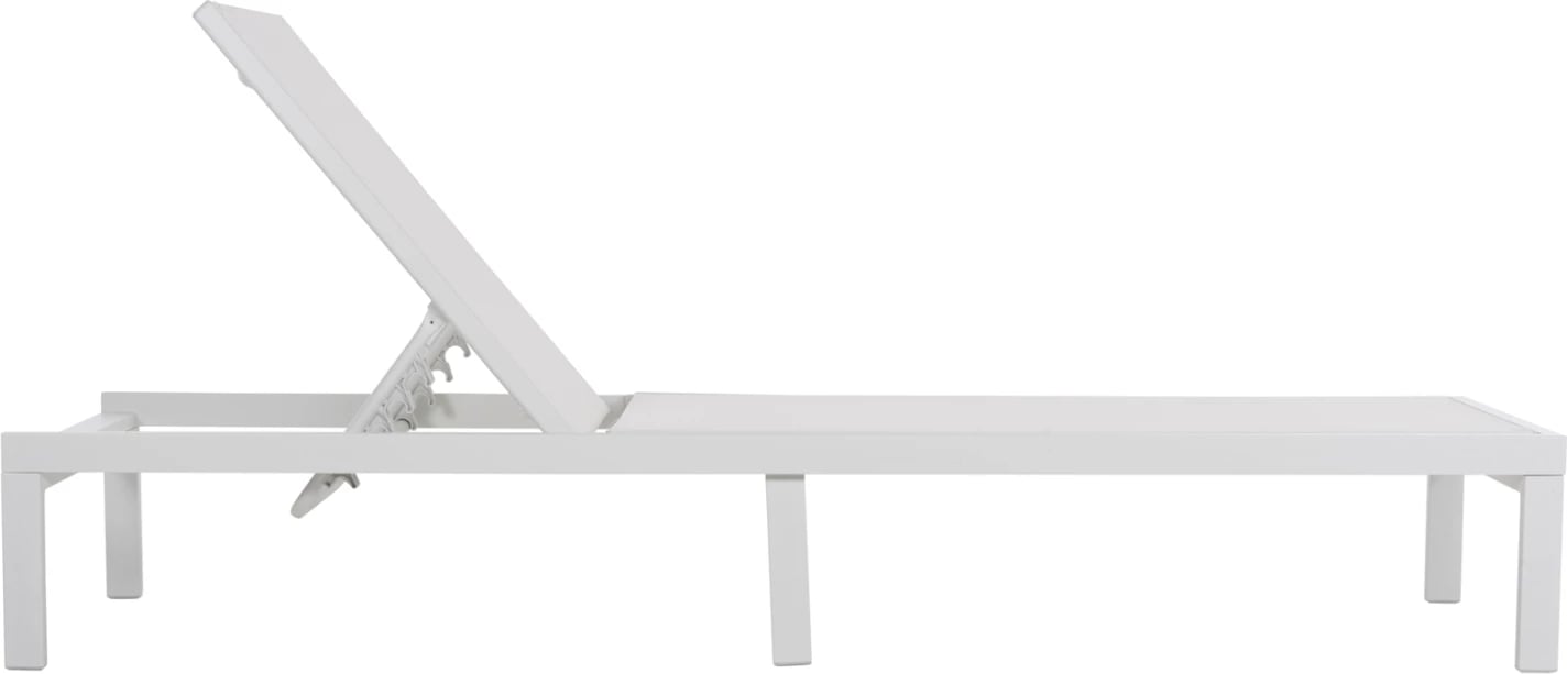 Shezlong alumini THATCHER, kornizë bardhë & tekstilene, 196,5x64,5x92H cm