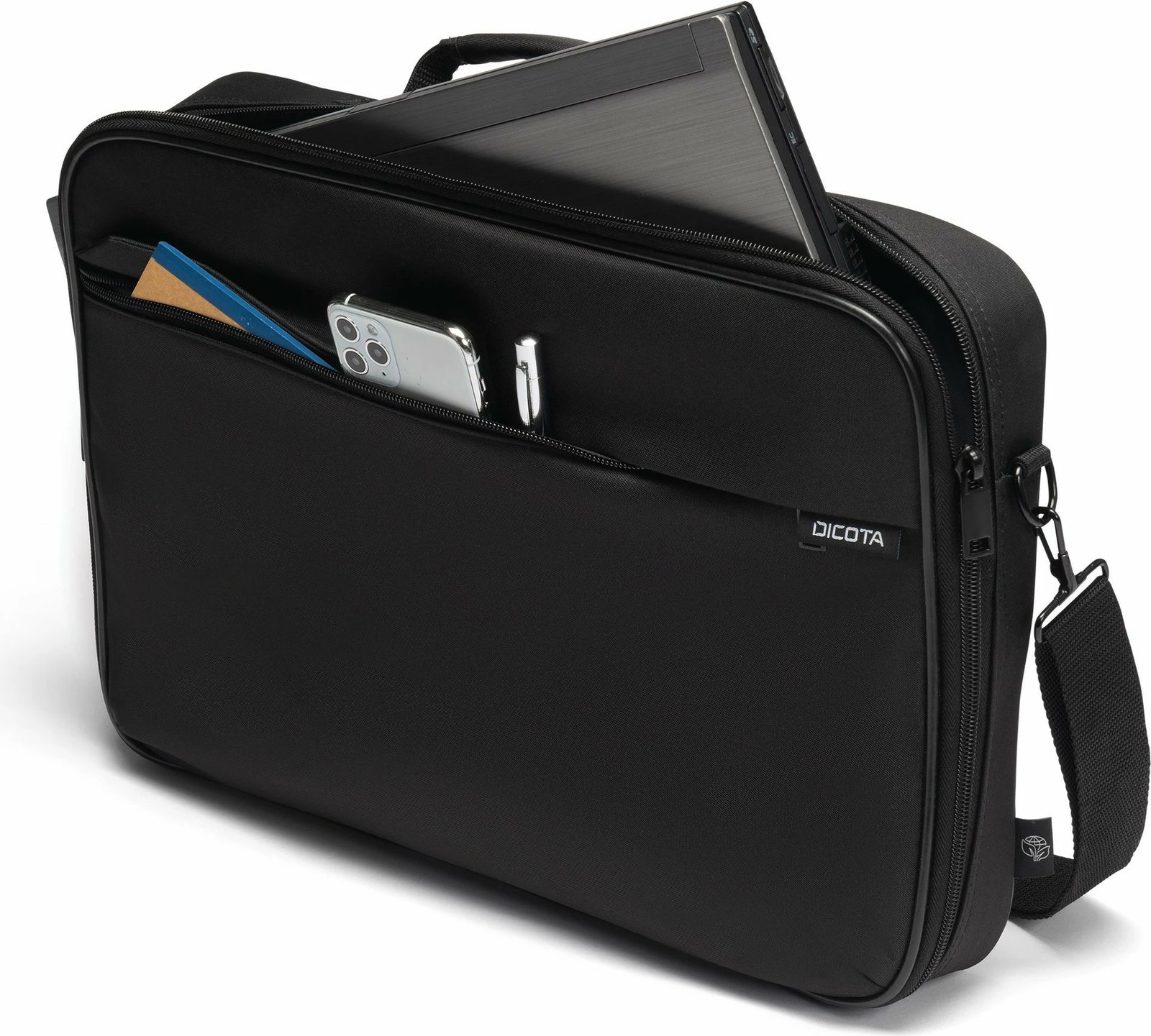 Mbështjellës DICOTA D32089-RPET, 43.9 cm (17.3"), rrip supi, i zi