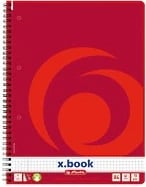 Fletore spirale herlitz x.book A4, 80 fletë, 70g, e kuqe