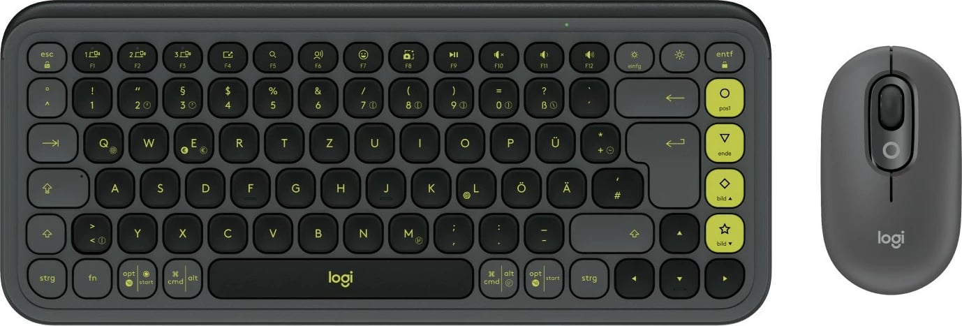 Tastierë dhe Maus Logitech POP ICON COMBO, Wireless, Bluetooth, QWERTZ, Graphite, Green