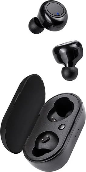Kufje Tracer T1 TWS, Bluetooth, me mikrofon, karikues 300 mAh, të zeza