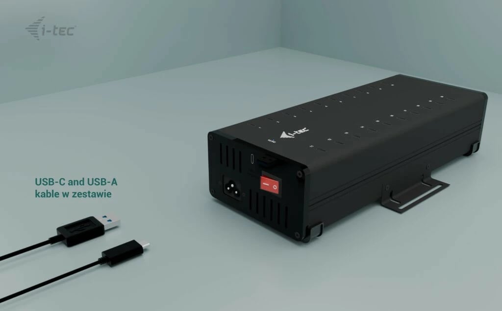 HUB i-tec CACHRGHUB20C, 20x USB-C, 15W për port, metalik