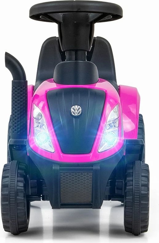 Traktor lodër ride-on me rimorkio, Milly Mally New Holland T7, me drita/tinguj dhe borie, 12-36 muaj, rozë