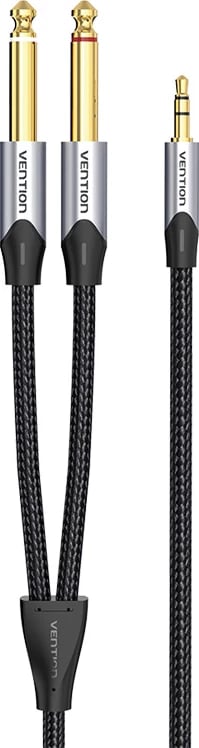 Kabllo audio Vention BARHK, 3.5mm në 2x 6.35mm, 8m, Gri
