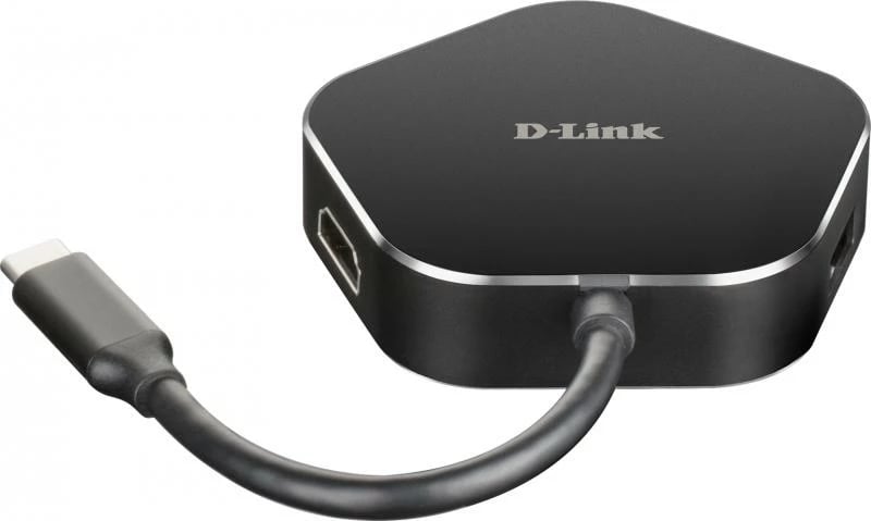 Dok stacion USB-C, D-Link DUB-M420, HDMI 4K, USB 3.0, Thunderbolt 3, PD 60W, e zezë/argjendtë