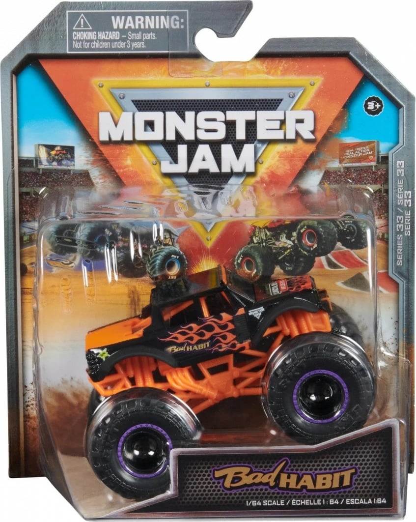 Lodër veturë Monster Jam Spin Master 1:64, metal dhe plastikë, ngjyra të përziera, 1 copë