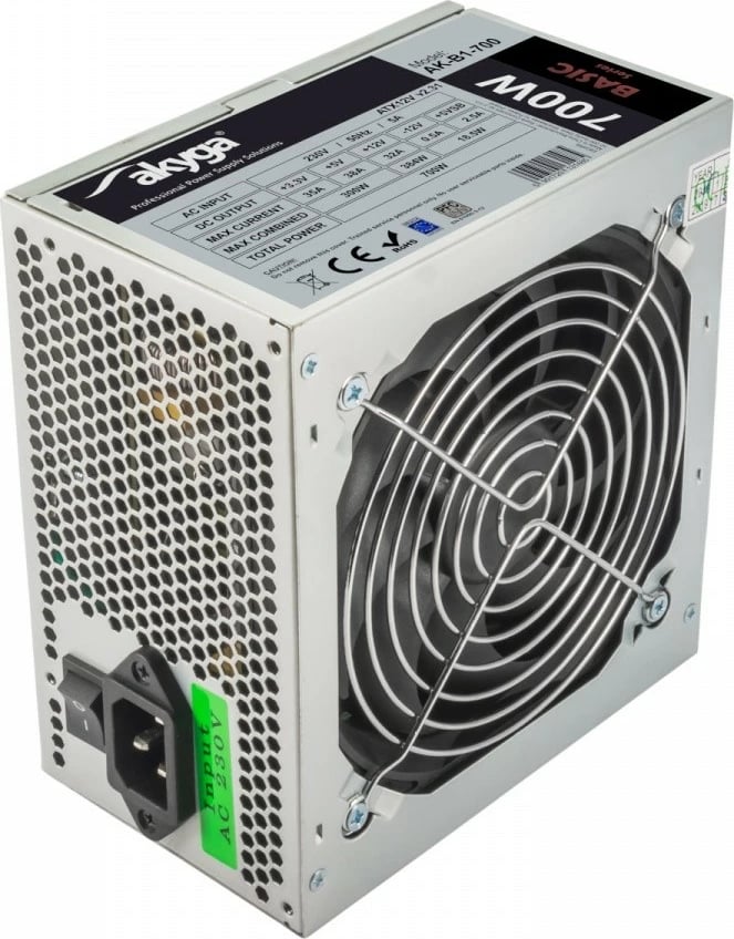 Kasë furnizimi AKYGA AK-B1-700, 700W, për kompjuter, Gri