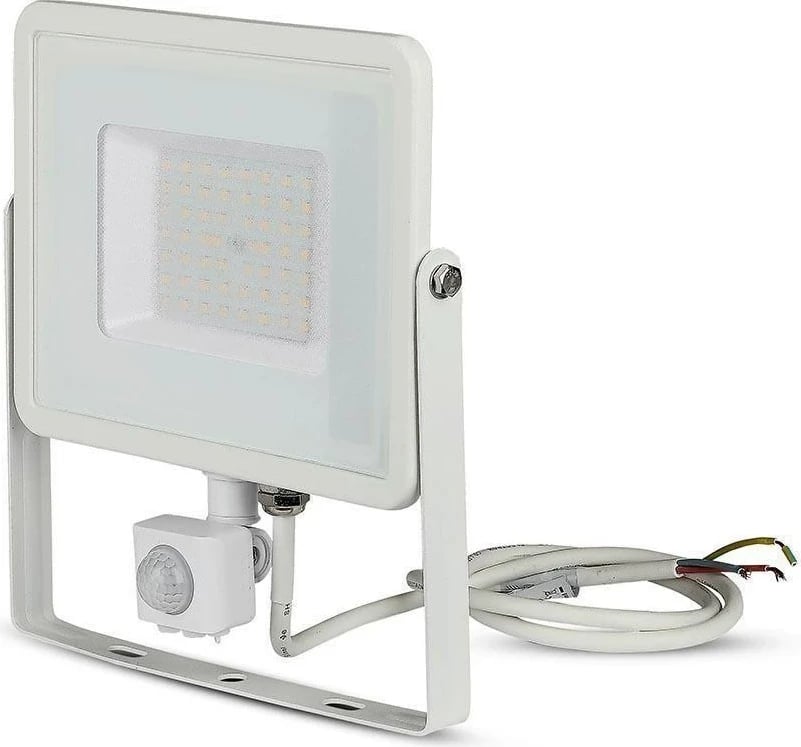 Projektor LED V-TAC VT-50-S-W 50W SAMSUNG CHIP Sensor lëvizjeje 3000K 4000lm Bardhë