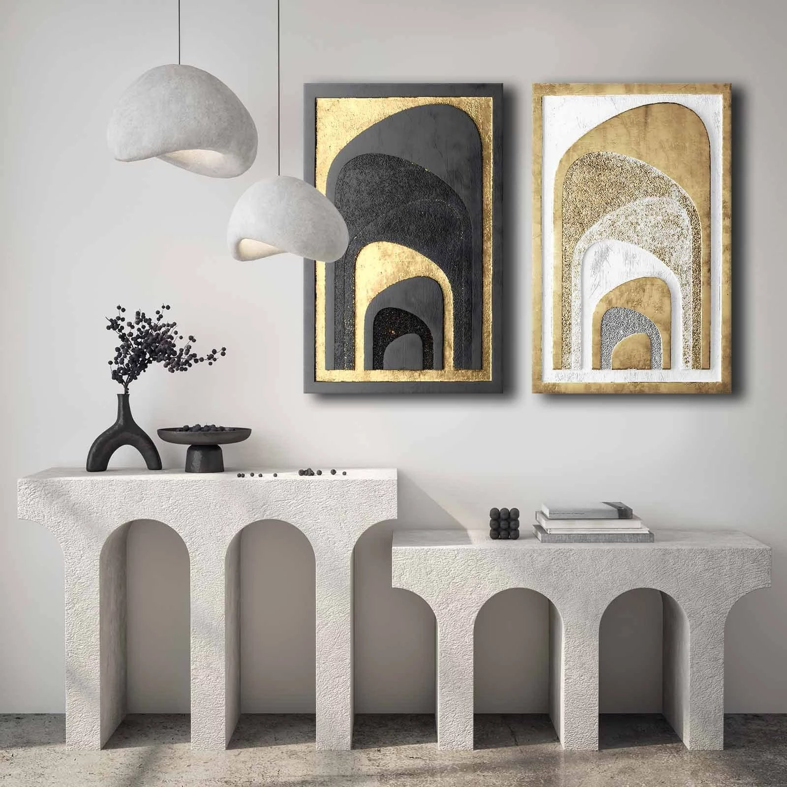 Pikturë dekorative në kanavacë (2 copë), Wallity, 2P4570GSC-008