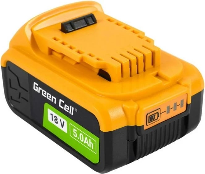 Bateri Green Cell PTDW18V5 për vegla pa kabllo, 5 Ah, 18 V, Verdhë