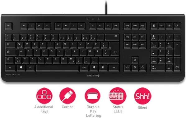 Tastierë Cherry KC 1000, USB, layout hungarez, e zezë
