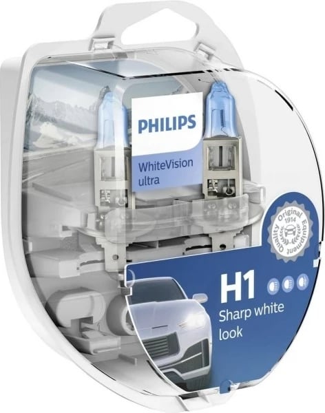 Llamba veture Philips WhiteVision Ultra H1, 12V 55W, set prej 2 copë, e bardhë