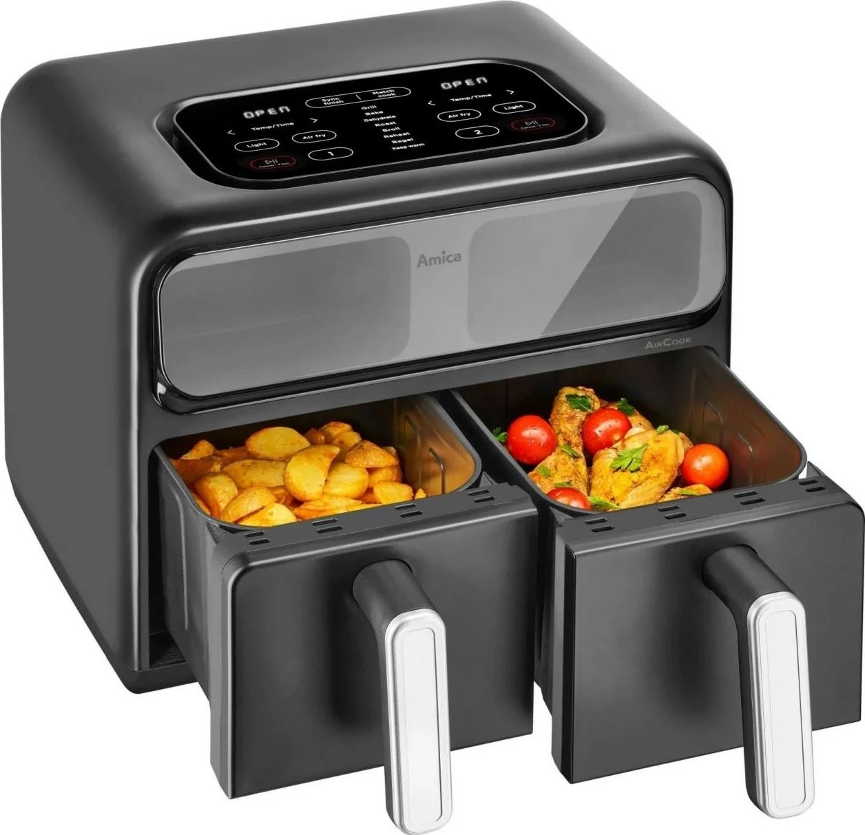 Fritezë ajri Amica AFM 7020, 8 litra, panel me prekje, e zezë