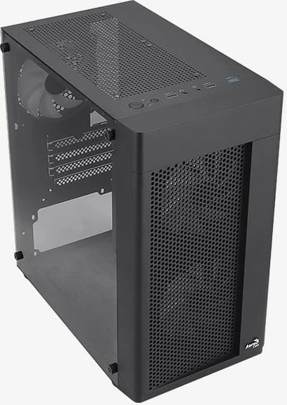 Kasë AeroCool Hexform TG FRGB, Mini Tower, Micro ATX/Mini ITX, e zezë Kasë AeroCool Hexform TG FRGB, Mini Tower, Micro ATX/Mini ITX, e zezë