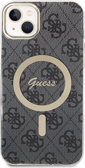 Set mbështjellës Guess GUBPP14SH4EACSK me karikues wireless për iPhone 14 6.1", i zi, MagSafe
