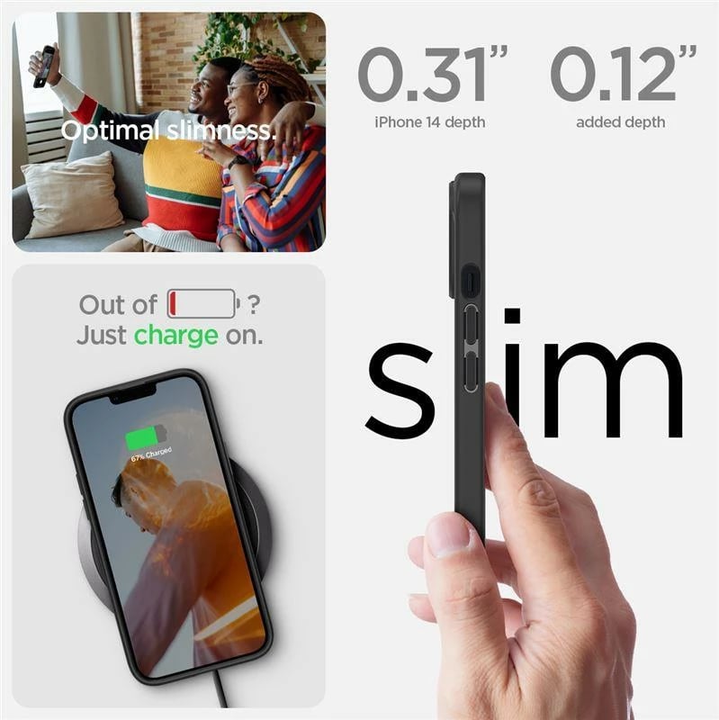 Mbështjellës Spigen Ultra Hybrid për iPhone 14, Matte Black