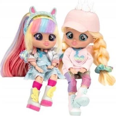 Kukull Cry Babies BFF Stella me 9 aksesorë surprizë, për vajza, 15cm, Rozë