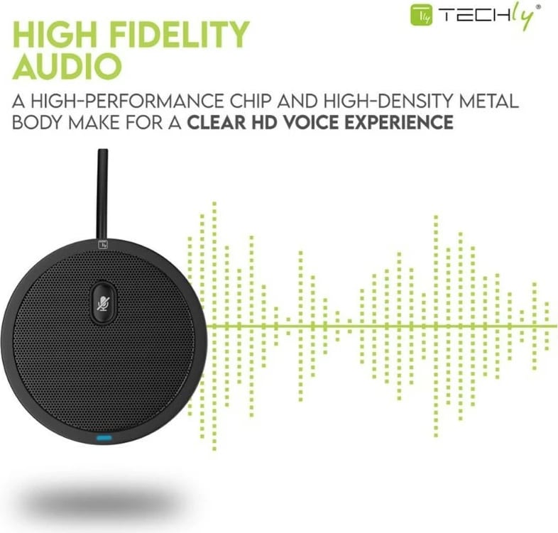 Mikrofon konferencash Techly ICC SH-22, omnidireksional, USB 2.0, i zi