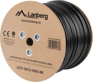 Kabllo rrjeti Lanberg CAT 5e FTP, 305m, e zezë