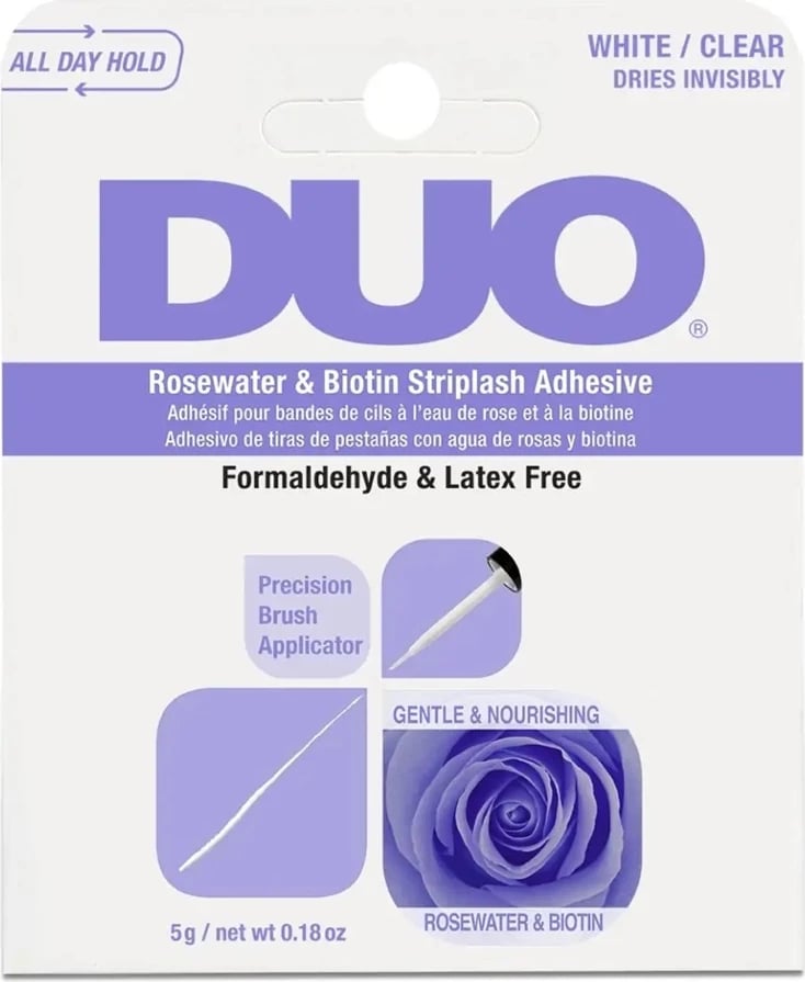 Ngjitës për qerpikë Ardell Duo Rosewater & Biotin Striplash Adhesive për femra transparent 5g
