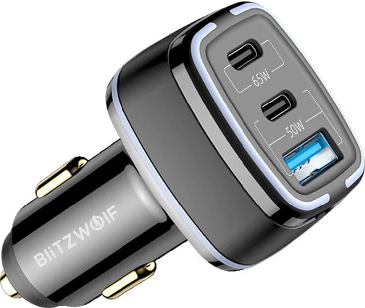 Karikues veture BlitzWolf BW-BC4, 115W, 3 porta USB PD, i zi