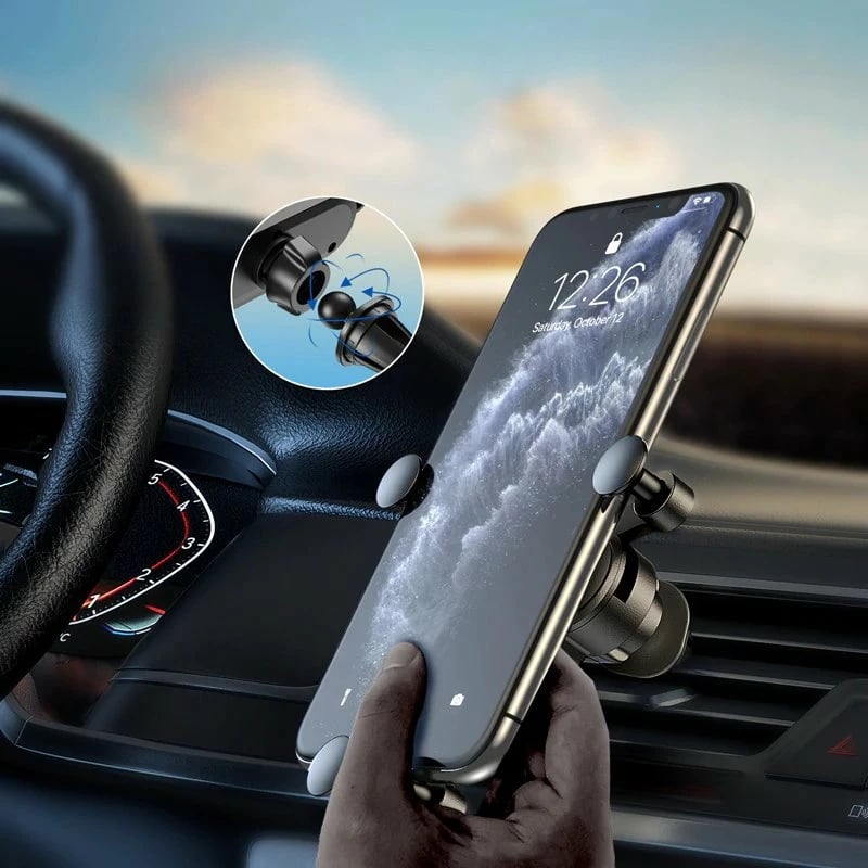 Mbajtës graviteti për celular Wozinsky WCH-05 për grilë ventilimi, zi