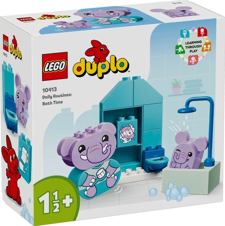 Set lodrash LEGO DUPLO 10413 Daily Activities Bath, 15 pjesë, plastikë, për fëmijë, shumëngjyrësh