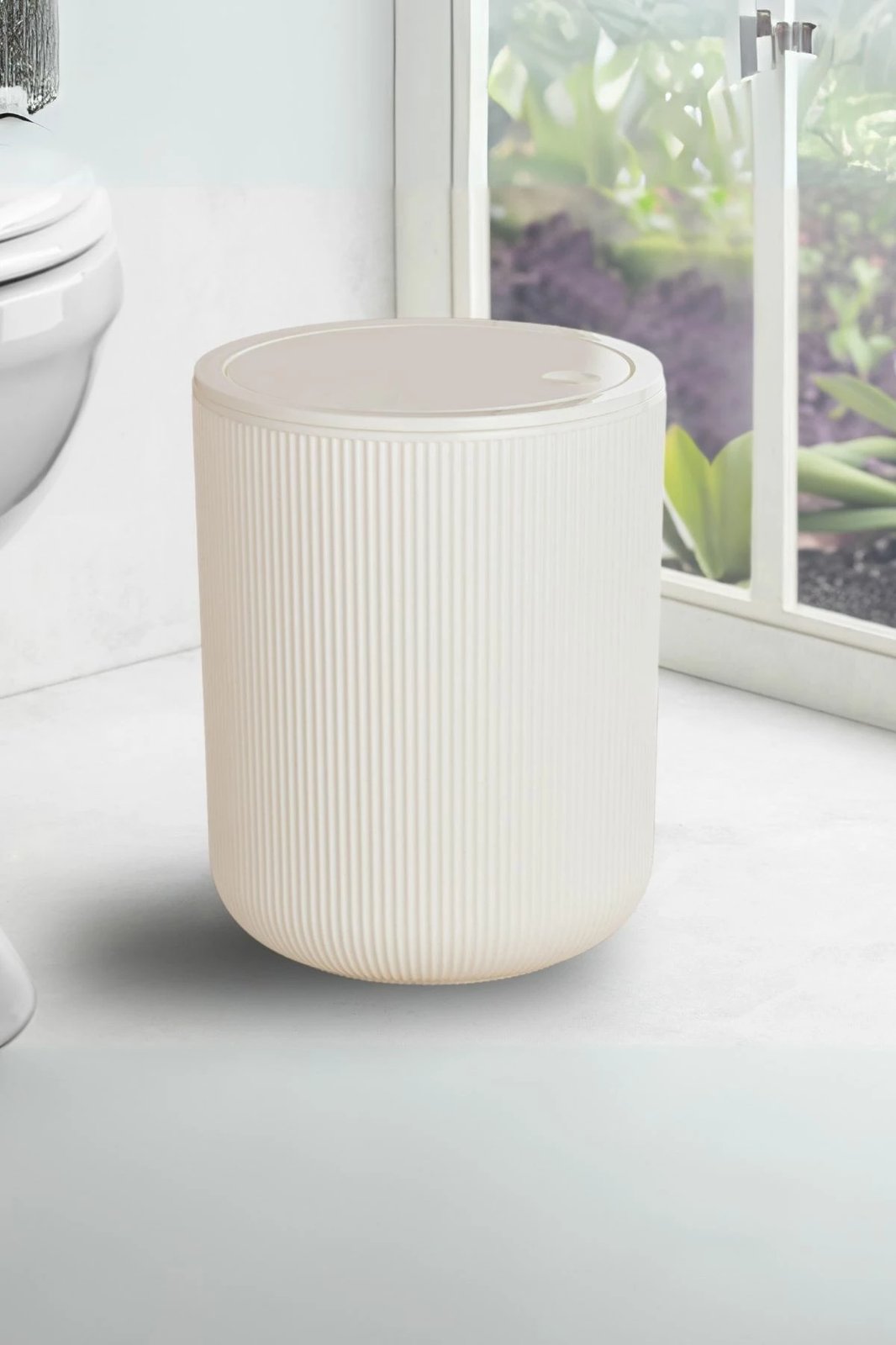 Kosh mbeturinash plastik, i bardhë, Mijölnir, GFCOPK-1, 18.5x18.5x23cm